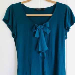 Teal Bow Dress Shirt